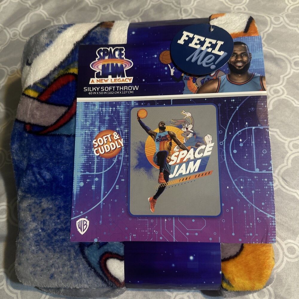 Space Jam A New Legacy Silky Soft Throw 40x50 in Blanket LeBron James Room NEW